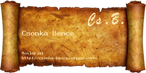 Csonka Bence névjegykártya